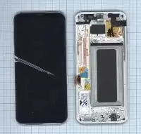 Дисплей для Samsung Galaxy S8 Plus SM-G955F черный c серебристой рамкой
