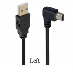 Кабель USB Type A на Mini USB угол влево 0,5 м