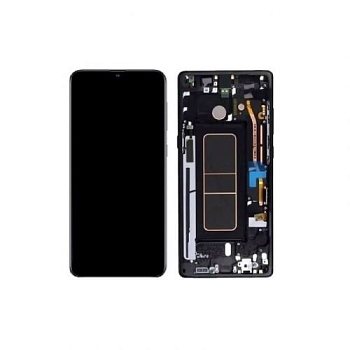 Дисплей для Samsung A515F Galaxy A51 (2019) в рамке + тачскрин (черный) оригинал