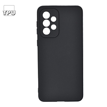 Силиконовый чехол "LP" для Samsung Galaxy A73 TPU, черный, непрозрачный, (европакет)