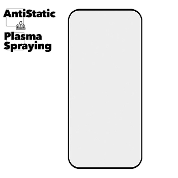 Защитное стекло Mr.cat для iPhone 15 Pro Anti-Static/Plasma Spraying черное (ударопрочное)