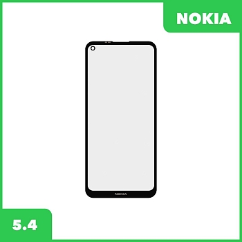 Стекло + OCA пленка для переклейки Nokia 5.4 (TA-1337), черный