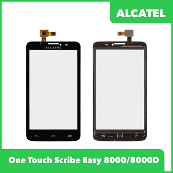 Сенсорное стекло (тачскрин) для Alcatel OT8000, 8000D Scribe Easy, черный