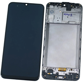 Дисплей для Samsung M215F, M307F Galaxy M21 (2020), M30s в рамке + тачскрин (черный) оригинал