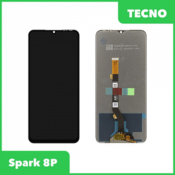 LCD дисплей для Tecno Spark 8P в сборе с тачскрином, 100% оригинал (черный)