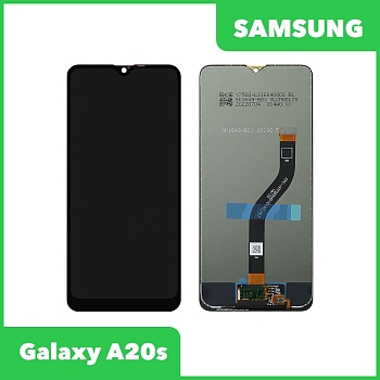 Дисплей для Samsung Galaxy A20s SM-A207F, DS в сборе без рамке (черный) 100% оригинал