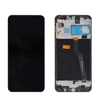 Дисплей Samsung A105F, M105F (A10, M10) ориг LCD в рамке (черный)