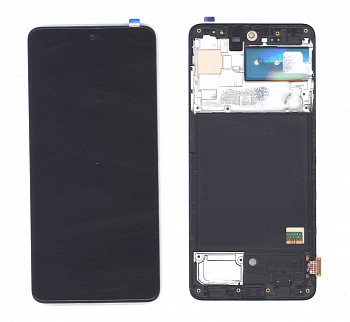 Дисплей для Samsung Galaxy A51 SM-A515F (TFT full size) черный с рамкой