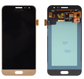 Дисплей Samsung J320F (J3 2016)+тачскрин (золото) OLED
