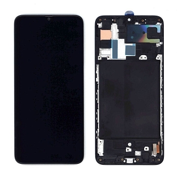 Дисплей для Samsung A705F Galaxy A70 в рамке + тачскрин (черный) оригинал