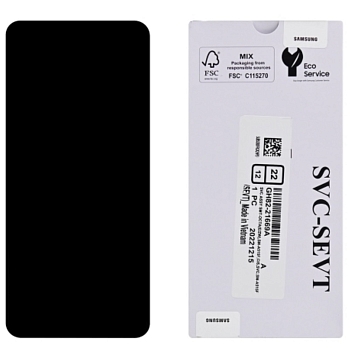 Дисплей Samsung A515F, DS (A51) в рамке (черный) сервисный ориг 100% Super AMOLED