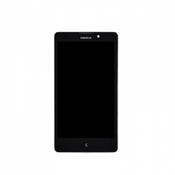 Дисплей Nokia XL Dual (RM-1030, RM-1042) в рамке (черный)