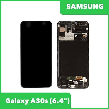 Дисплей для Samsung Galaxy A30s SM-A307 в сборе GH82-21190A в рамке (черный) 100% оригинал
