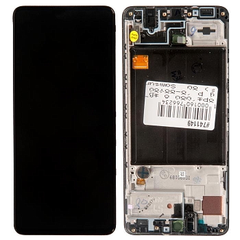 Дисплей в сборе с тачскрином и передней панелью (модуль) для Samsung Galaxy A51 (SM-A515F) Super Amoled, черный
