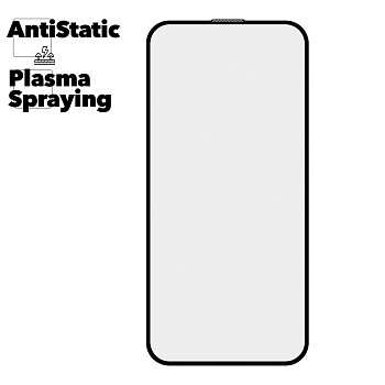 Защитное стекло Mr.cat для iPhone 15 Plus Anti-Static/Plasma Spraying черное (ударопрочное)