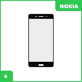 Стекло + OCA пленка для переклейки Nokia 6, черный