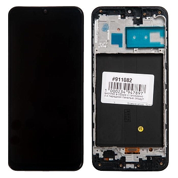 Дисплей в сборе с тачскрином и передней панелью (модуль) для Samsung Galaxy M30 SM-M305F черный, Super Amoled
