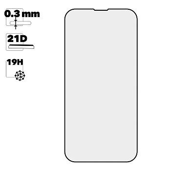 Защитное стекло для Apple iPhone 13, 13 Pro Full Curved Glass 21D 0, 3 мм (оранжевая подложка)