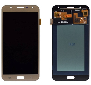 Дисплей Samsung J701F (J7 Neo)+тачскрин (золото) OLED