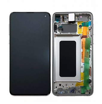 Дисплей Samsung G970F/DS (S10e) в рамке (черный) сервисный ориг 100% Dynamic AMOLED
