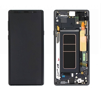 Дисплей Samsung N960F/DS (Note 9) в рамке (черный) сервисный ориг 100% Super AMOLED