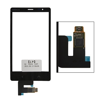 Сенсорное стекло (тачскрин) для Nokia X2, черный