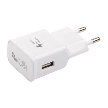Сетевое зарядное устройство "LP" с выходом USB Fast Charge + кабель USB Type-C 5В-2.1А, 9В-1.67A (белый, европакет)