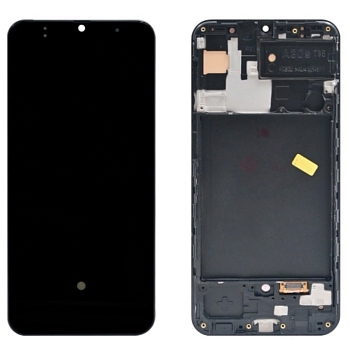 Дисплей Samsung A307FN, DS (A30s) в рамке (черный) OLED