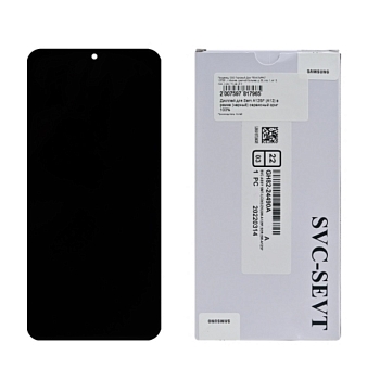 Дисплей Samsung A125F (A12) в рамке (черный) сервисный ориг 100%