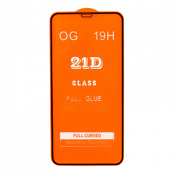 Защитное стекло для Apple iPhone 11 Pro Max, XS Max Full Curved Glass 21D 0, 3 мм (оранжевая подложка)