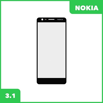 Стекло + OCA пленка для переклейки Nokia 3.1, черный