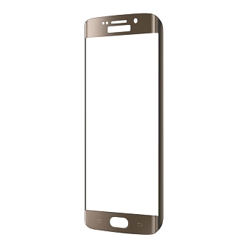 Защитное стекло Tempered Glass 3D для Samsung Galaxy S6 Edge (золотое)