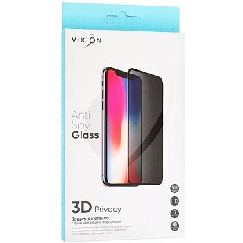 Защитное стекло 3D PRIVACY для Apple iPhone 13, 13 Pro, черный (Vixion)