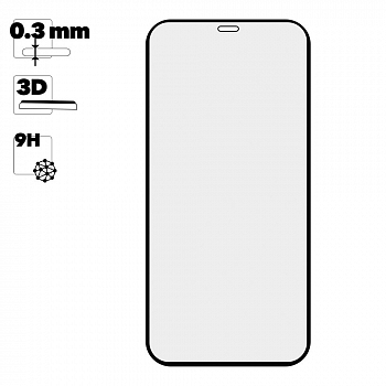 Защитное стекло Remax Medicine G. GL-27 3D для телефона Apple iPhone 12, 12 Pro с рамкой 0, 3 мм, черное