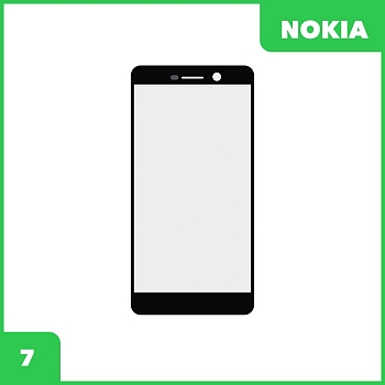 Стекло + OCA пленка для переклейки Nokia 7, черный
