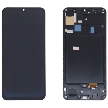 Дисплей Samsung A505FN, DS (A50) в рамке (черный) OLED