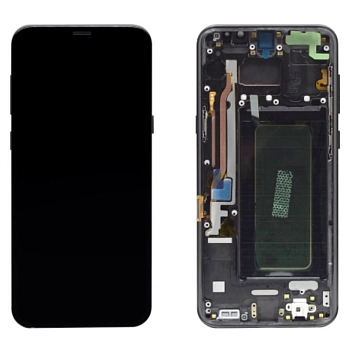 Дисплей Samsung G955F/FD (S8 Plus) ориг LCD в рамке (черный) Super AMOLED