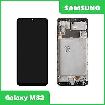 Дисплей для Samsung Galaxy M32 SM-M325 в сборе GH82-25981A в рамке (черный) 100% оригинал