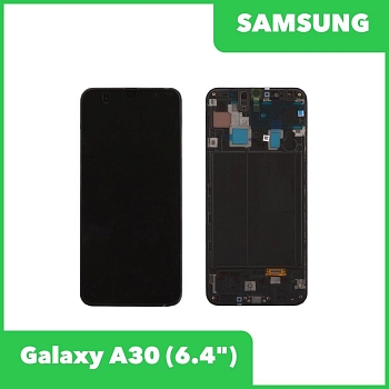 Дисплей для Samsung Galaxy A30 SM-A305 в сборе GH82-19202A в рамке (черный) 100% оригинал