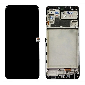 Дисплей Samsung M325F(M32) в рамке (черный) сервисный ориг 100% Super AMOLED