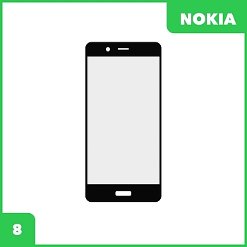 Стекло + OCA пленка для переклейки Nokia 8, черный