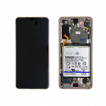 Дисплей Samsung G991B (S21) в рамке (серый) cервисный ориг 100% Dynamic AMOLED 2X